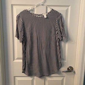 Black and white stripe dressy top